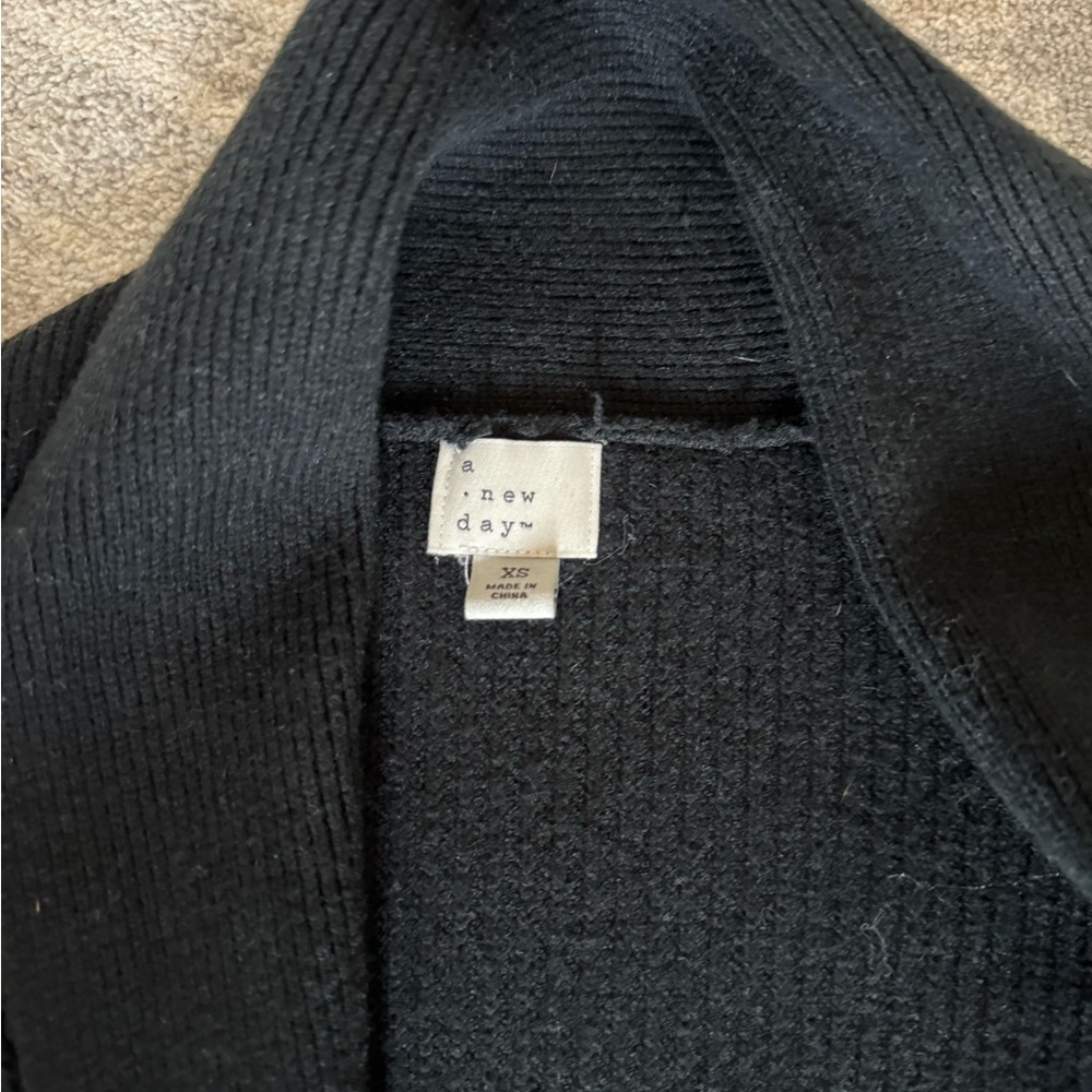 A New Day Black Ribbed Cardigan